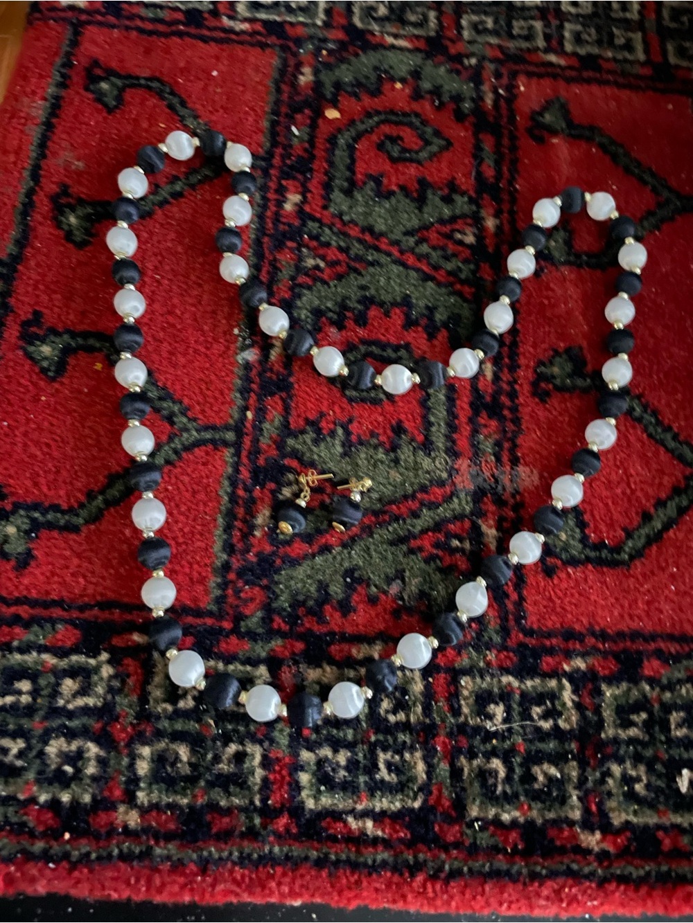 Vintage Silk spun beaded necklace